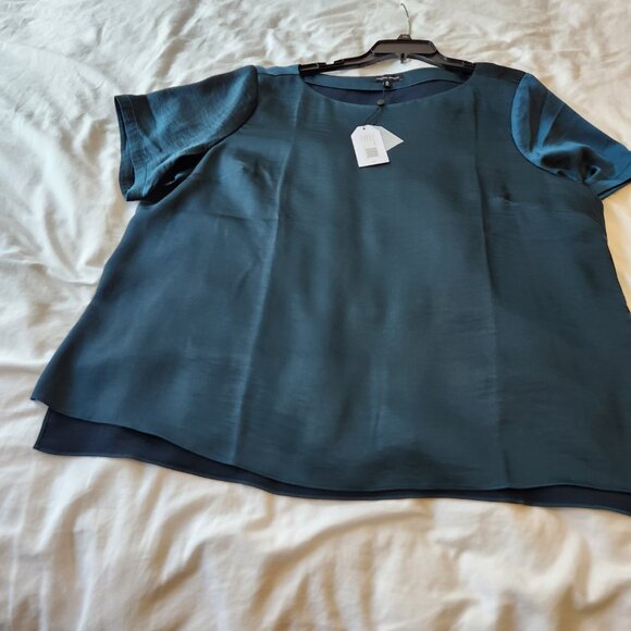 NWT Universal Standard Alice Satin Boatneck Top - Deep Sea - Picture 6 of 15